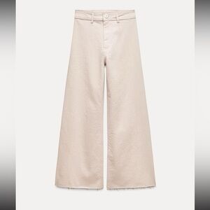 Zara ZW High-waist marine straight jeans in tan color size 4